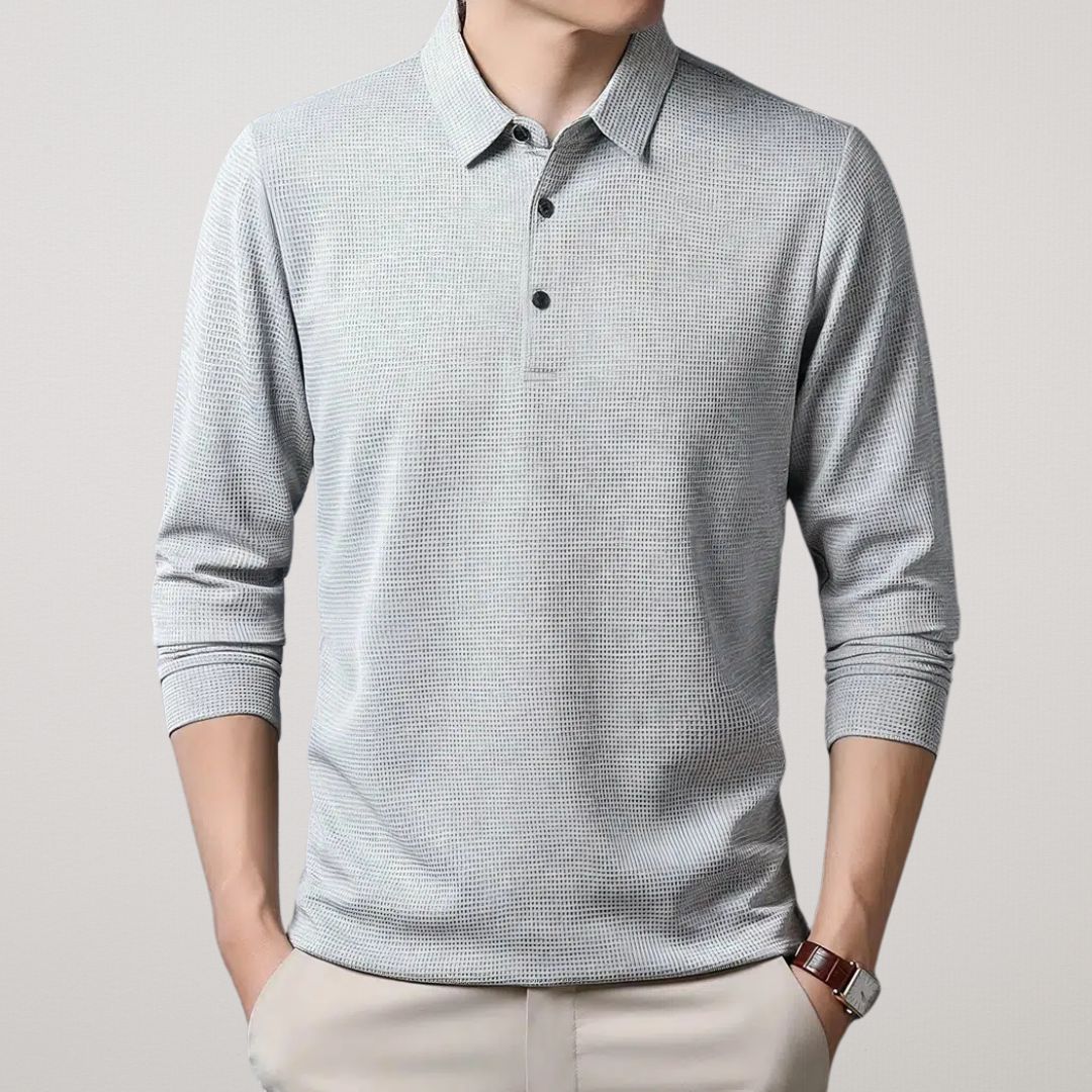 FIORA | Pikkade varrukatega puuvillane polosärk