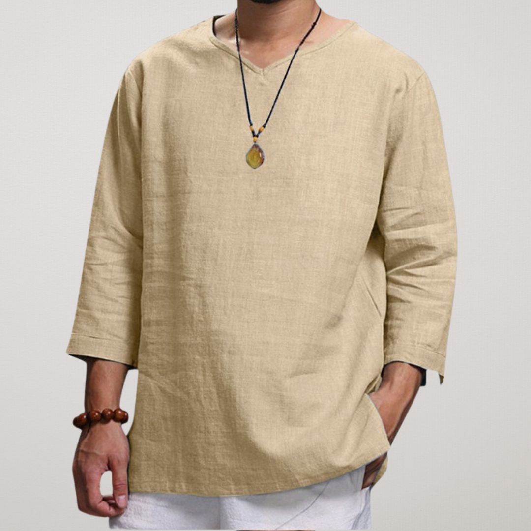 FIORA | Linane V-kaelusega särk