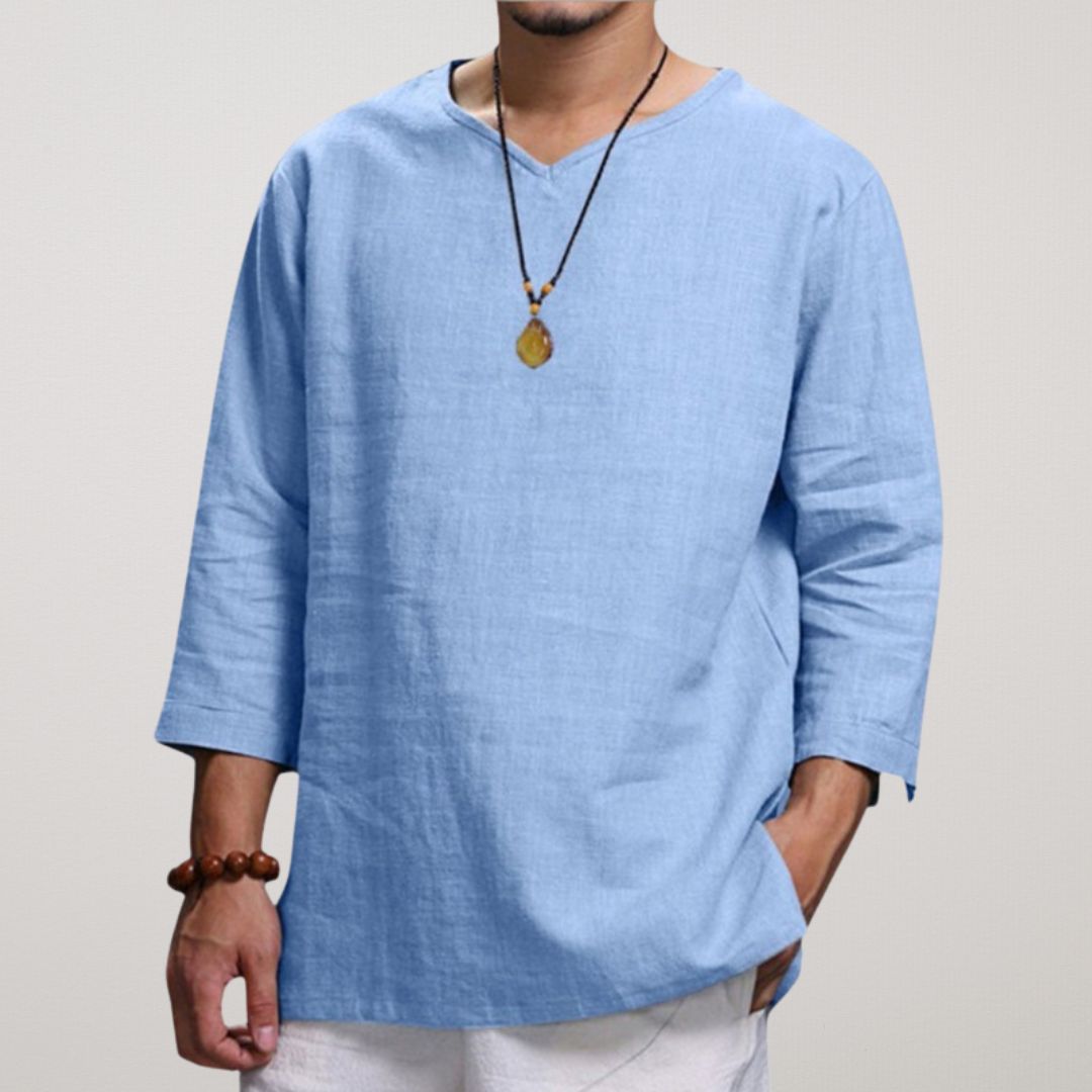 FIORA | Linane V-kaelusega särk